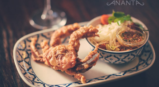 Softshell crab with sour mango salad 